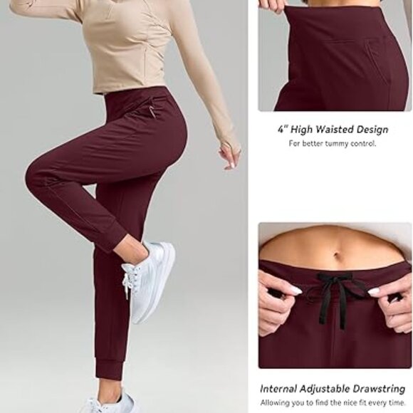 G Gradual Women's Fleece Thermal Lined Joggers - High Waisted & Water Resistant - Picture 1 of 6